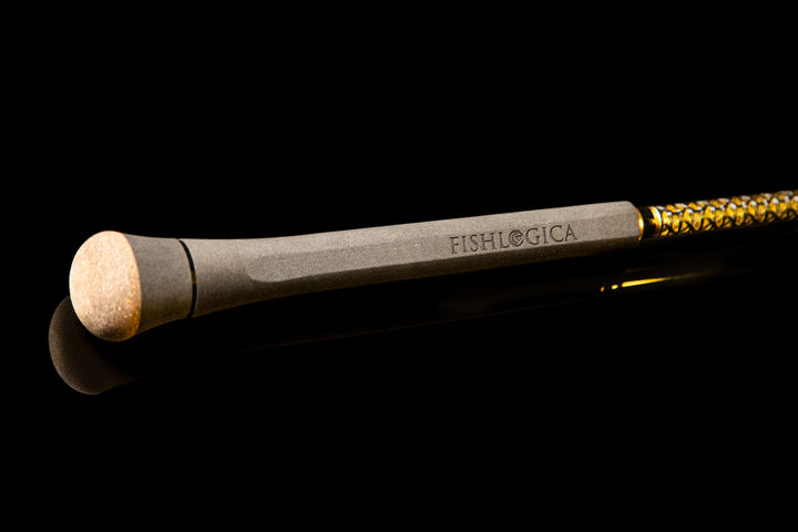 Butt cap detail on the Fishlogica Acid Parabol FAP-690ML light slow pitch rod