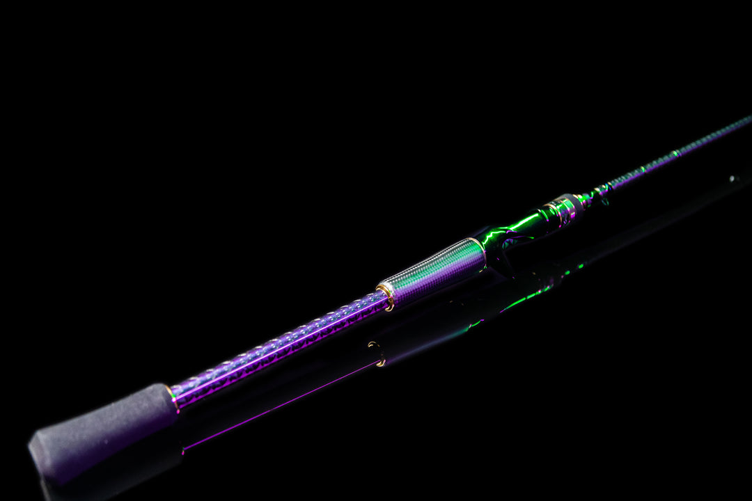 Full view of the Fishlogica Icon FIC-735ML casting rod blank showing guide spacing for long casts