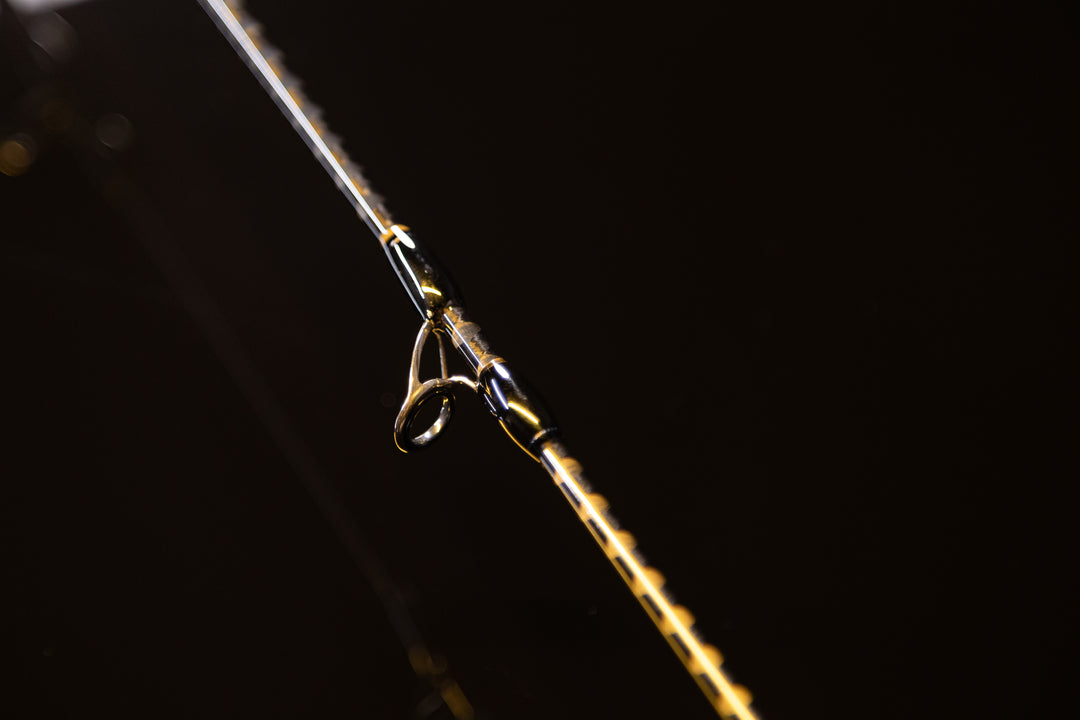 Fuji Polished Stainless Slim SiC guide detail on the FSV-760M offshore casting rod