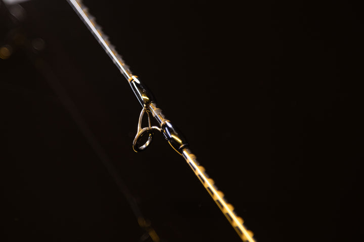 Fuji Polished Stainless Slim SiC guide detail on the FSV-760M offshore casting rod