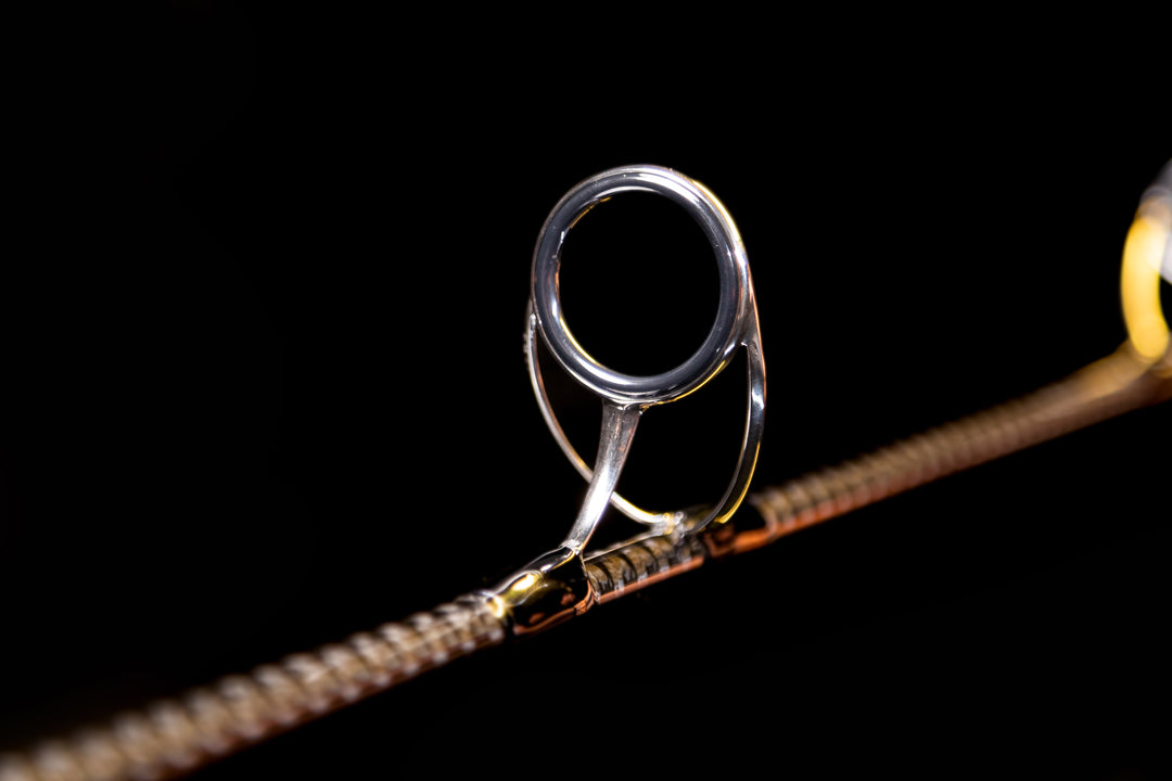 Fuji Polished Stainless Slim SiC guide detail on the FSV-820MH offshore casting rod