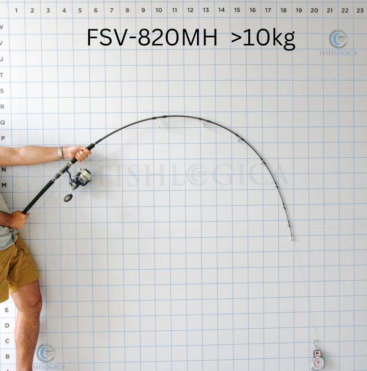 Fishlogica Sirius Virtue FSV-820MH rod demonstrating lifting power exceeding 10kg